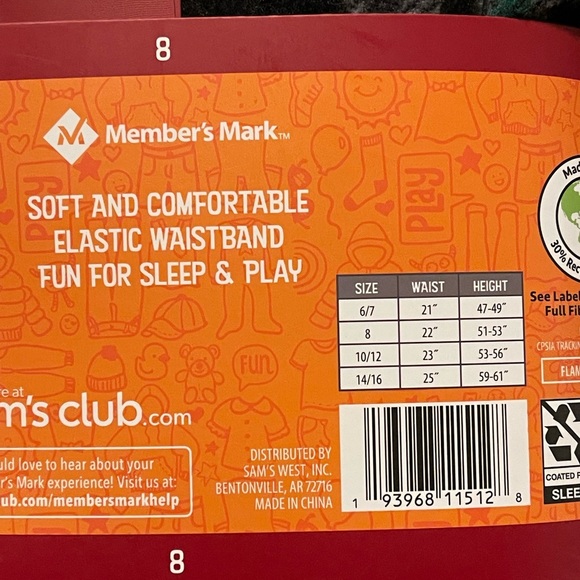 Member's Mark Boys Favorite Plush & Soft Fleece Sleep Pant 2 Pack Size 8 Dino’s - Picture 6 of 6